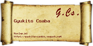 Gyukits Csaba névjegykártya